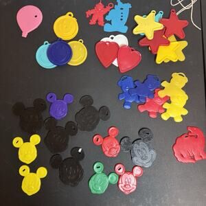 Set Of 33 Balloon Weights Mickey Mouse, Disney, Dinosaur, Clown, Hearts, Stars